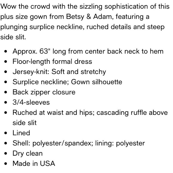 NWT Betsy and Adam Aubree Ruched Ruffle Long Sleeve V Neck Jersey Wrap Gown - Picture 16 of 16